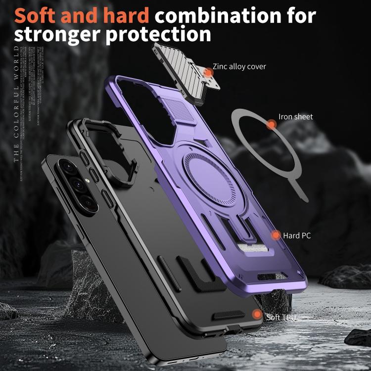 For Samsung Galaxy A36 5G Shield Frame Holder MagSafe Phone Case