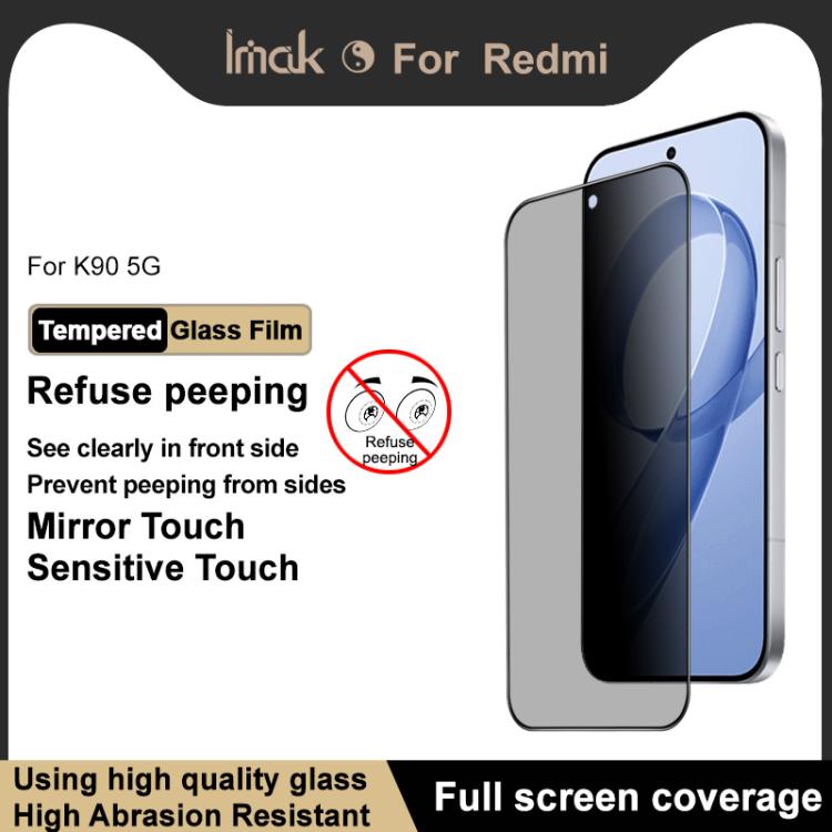 For Redmi K90/Poco F8 Pro 5G imak HD Full Screen Privacy Tempered Glass Protective Film