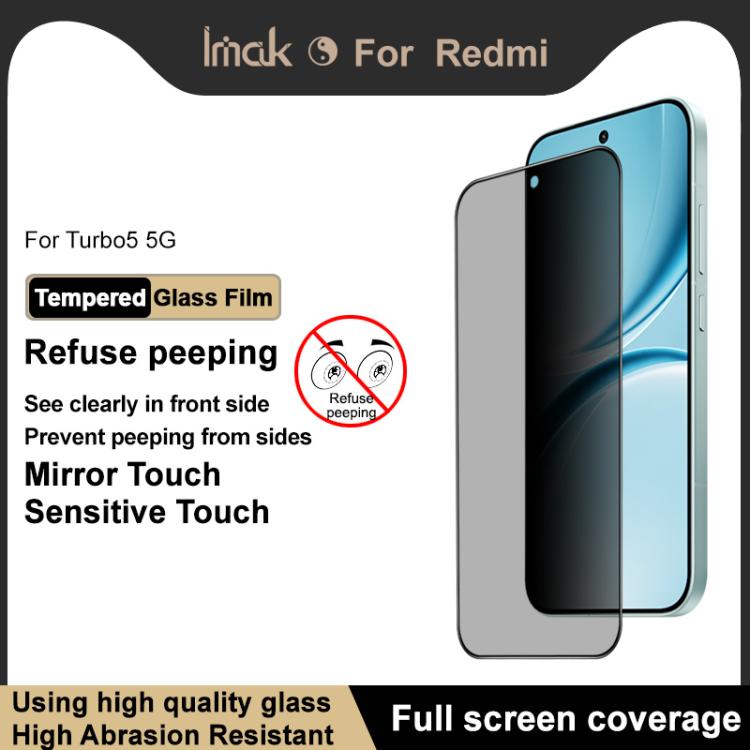 For Redmi Turbo 5 5G/Poco X8 Pro 5G imak HD Full Screen Privacy Tempered Glass Protective Film
