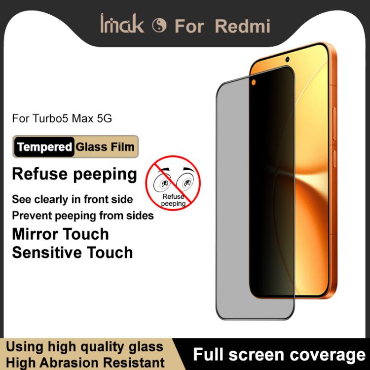 For Redmi Turbo 5 Max 5G imak HD Full Screen Privacy Tempered Glass Protective Film