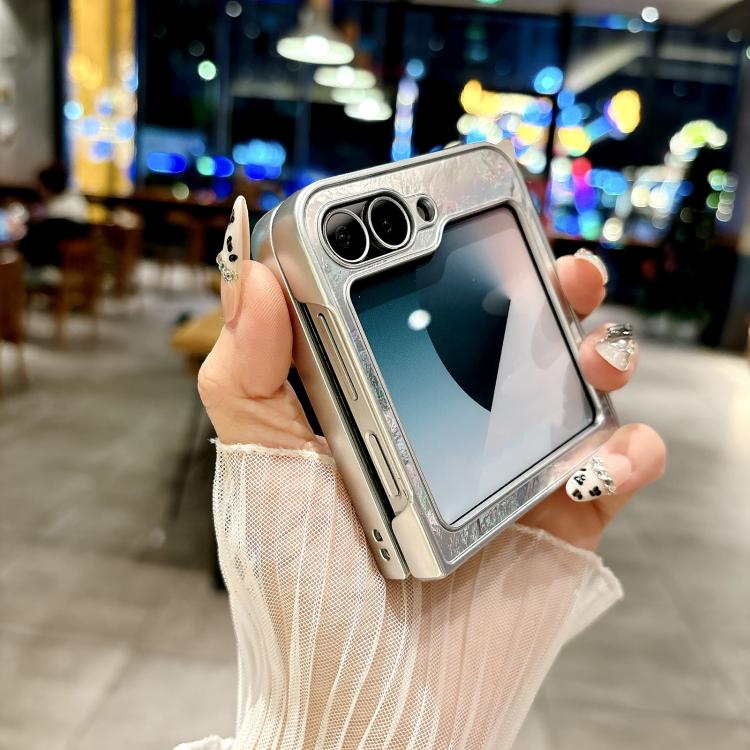 For Samsung Galaxy Z Flip6 / Flip7 FE Silver Edge PC Folding Phone Case
