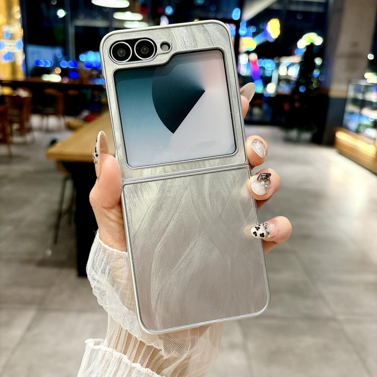 For Samsung Galaxy Z Flip5 5G Silver Edge PC Folding Phone Case
