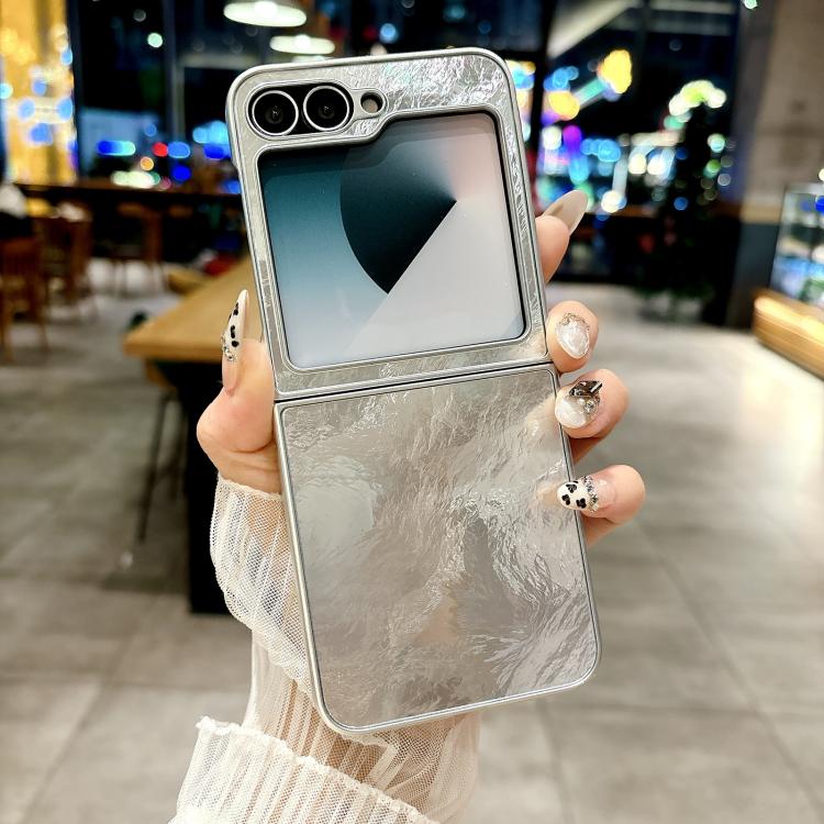 For Samsung Galaxy Z Flip5 5G Silver Edge PC Folding Phone Case