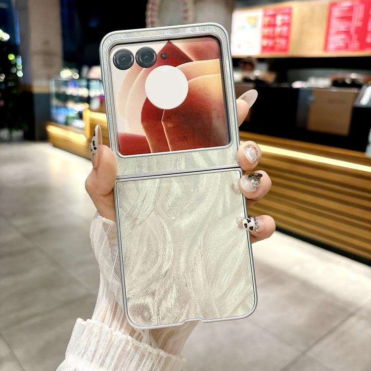 For Motorola Razr 50 Silver Edge PC Folding Phone Case