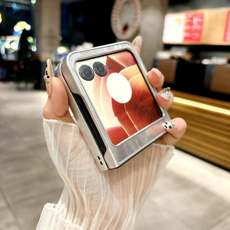 For Motorola Razr 50 Silver Edge PC Folding Phone Case