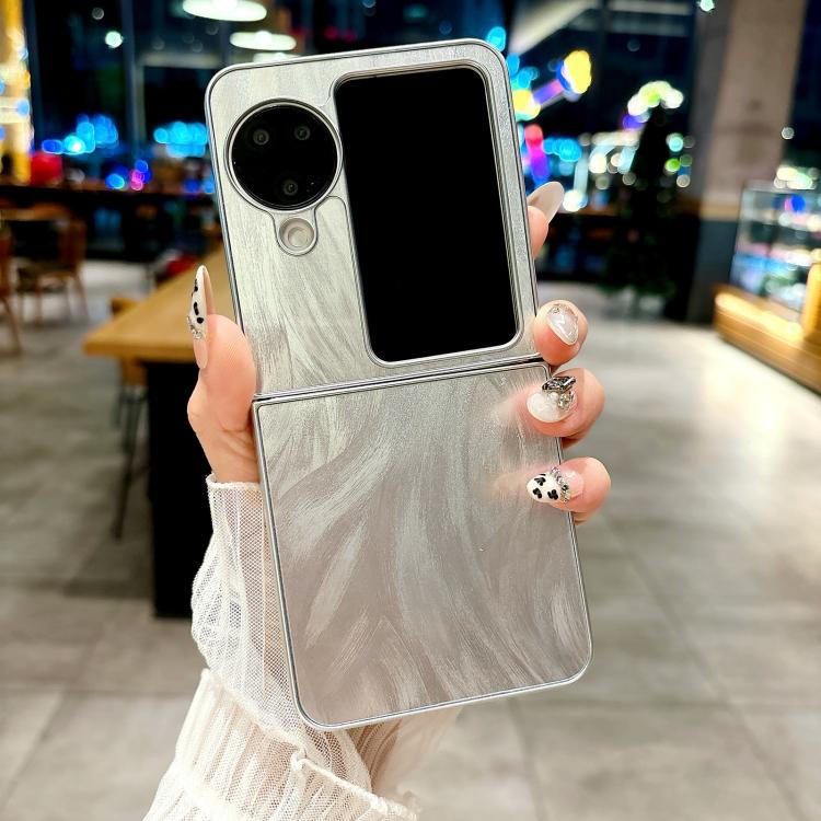 For OPPO Find N3 Flip Silver Edge PC Folding Phone Case