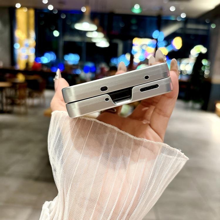 For OPPO Find N3 Flip Silver Edge PC Folding Phone Case