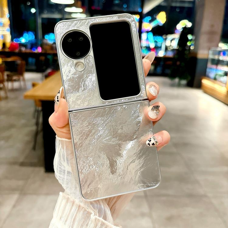 For OPPO Find N3 Flip Silver Edge PC Folding Phone Case