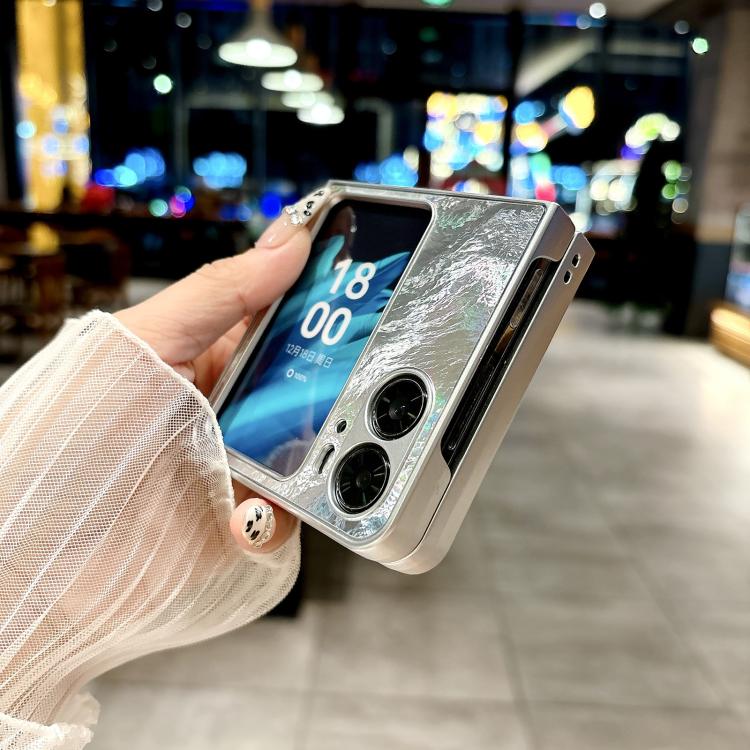 For OPPO Find N2 Flip Silver Edge PC Folding Phone Case