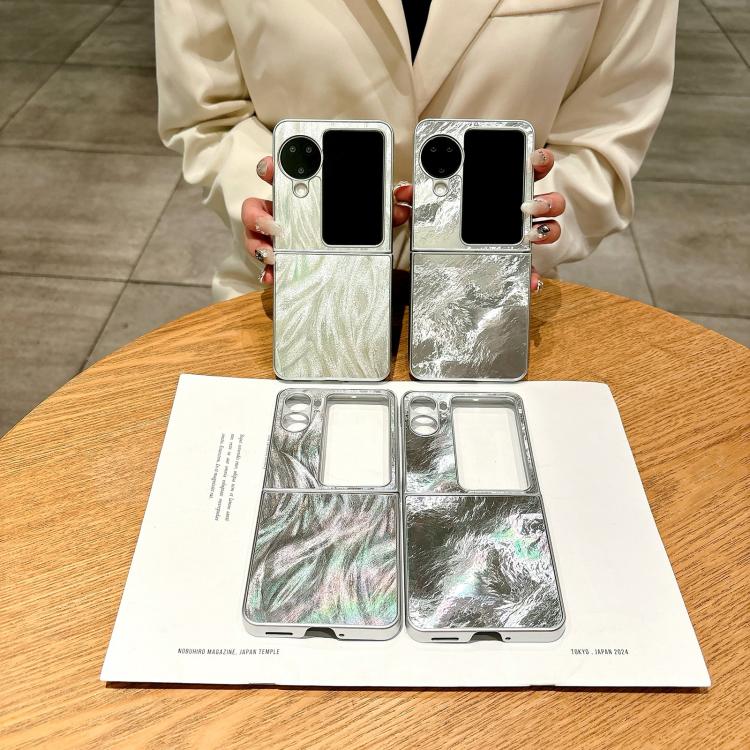 For OPPO Find N2 Flip Silver Edge PC Folding Phone Case