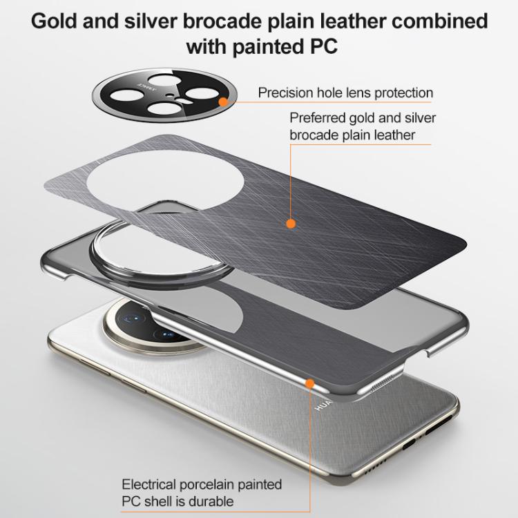 For Huawei Mate 70 Plain Leather Paint PC Phone Case