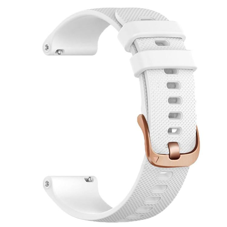 For Garmin 18mm Rose Gold Steel Buckle Silicone Watch Band