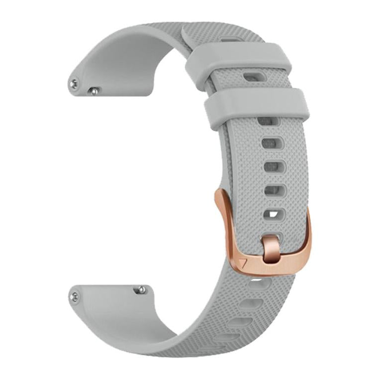 For Garmin 18mm Rose Gold Steel Buckle Silicone Watch Band