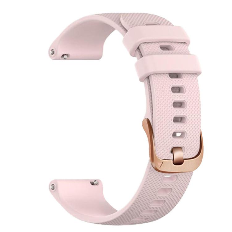 For Garmin 20mm Rose Gold Steel Buckle Silicone Watch Band