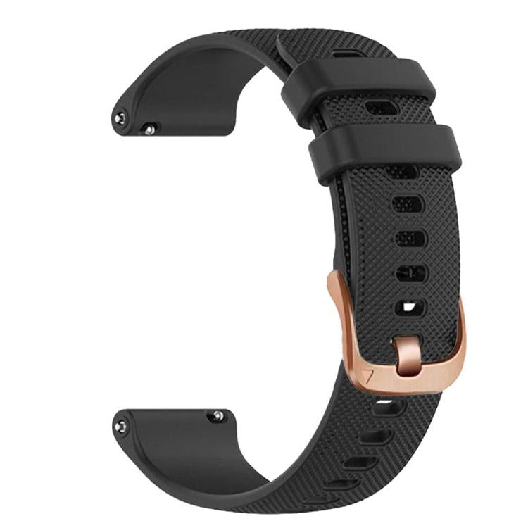 For Garmin 20mm Rose Gold Steel Buckle Silicone Watch Band