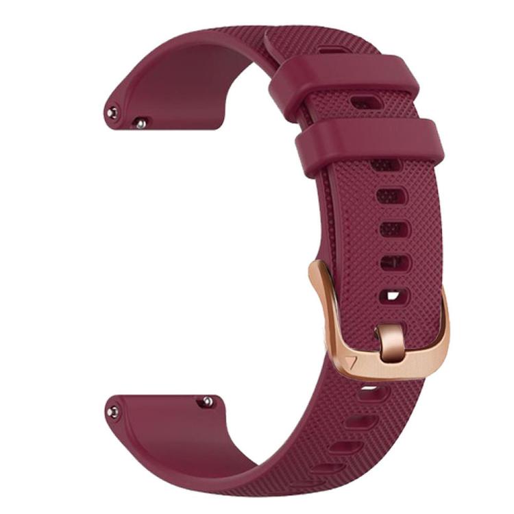 For Garmin 20mm Rose Gold Steel Buckle Silicone Watch Band