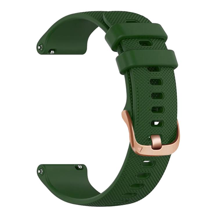For Garmin 20mm Rose Gold Steel Buckle Silicone Watch Band