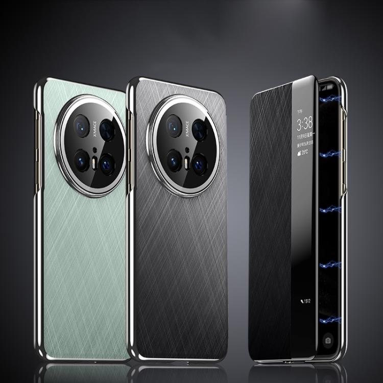 For Huawei Mate 60 Smart View Window Plain Leather Paint PC Phone Case