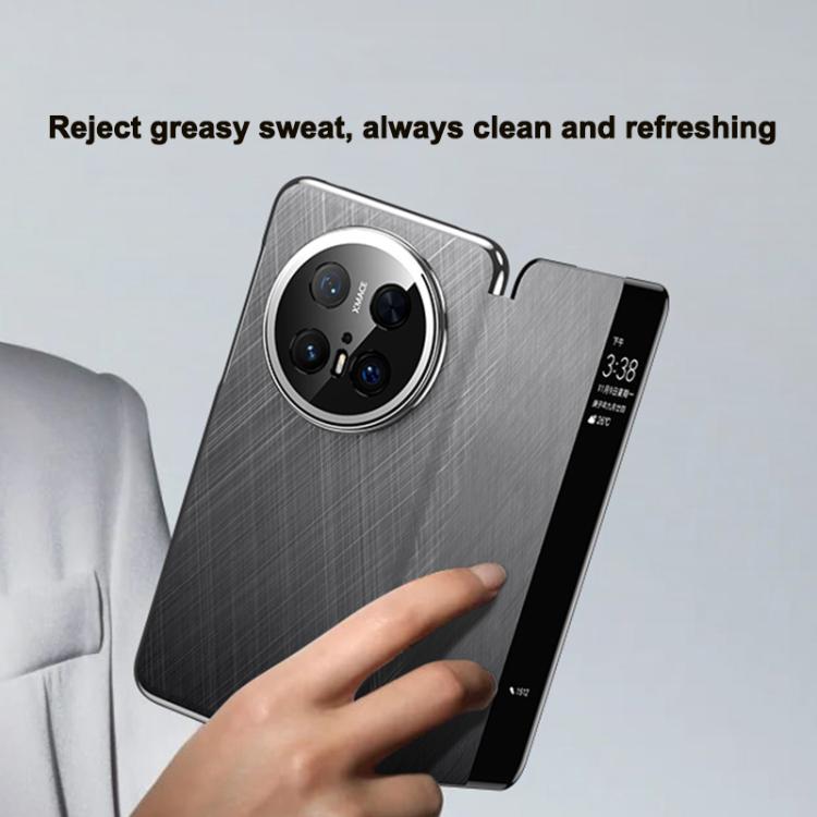For Huawei Mate 60 Smart View Window Plain Leather Paint PC Phone Case