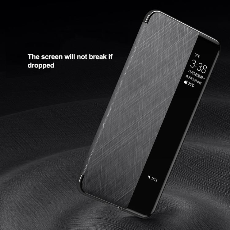 For Huawei Mate 60 Smart View Window Plain Leather Paint PC Phone Case
