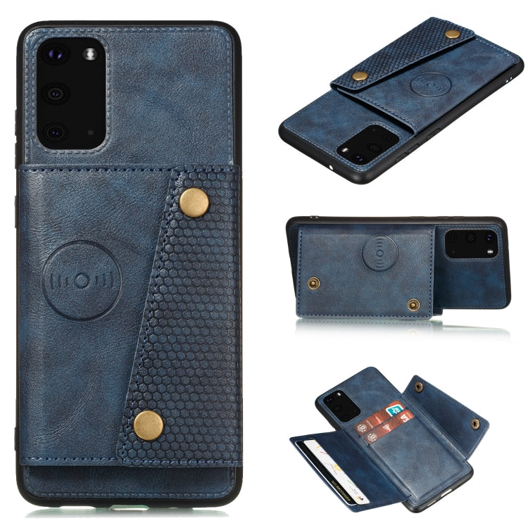 For Samsung Galaxy Note 20 Double Buckle PU + TPU Shockproof Magnetic Protective Case with Card Slot & Holder
