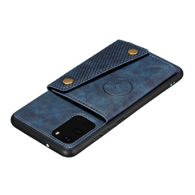For Samsung Galaxy Note 20 Double Buckle PU + TPU Shockproof Magnetic Protective Case with Card Slot & Holder