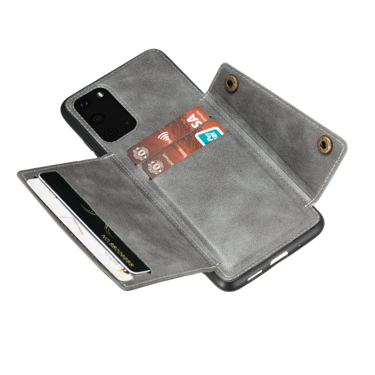 For Samsung Galaxy Note 20 Double Buckle PU + TPU Shockproof Magnetic Protective Case with Card Slot & Holder