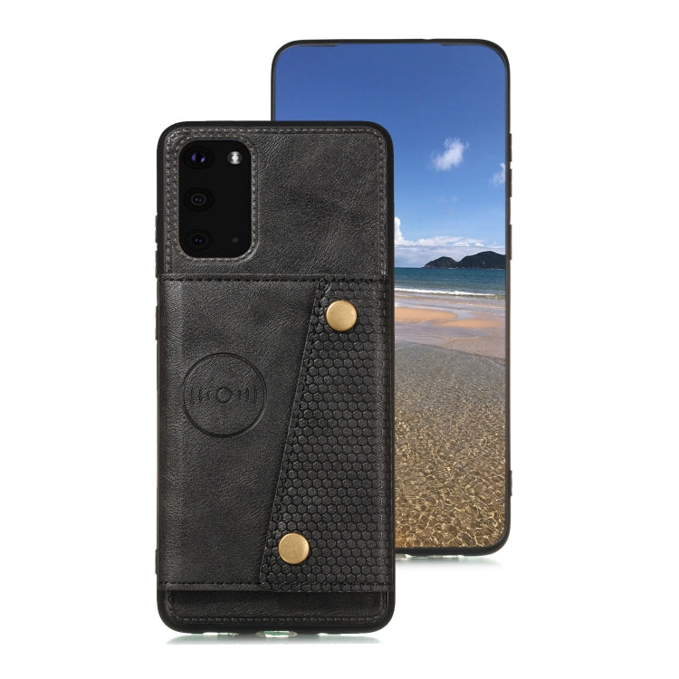 For Samsung Galaxy Note 20 Double Buckle PU + TPU Shockproof Magnetic Protective Case with Card Slot & Holder