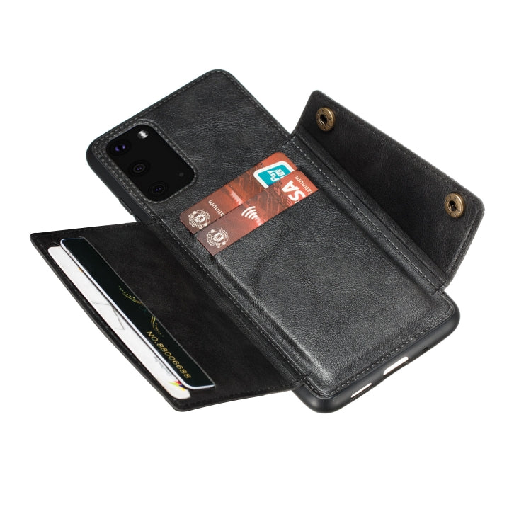 For Samsung Galaxy Note 20 Double Buckle PU + TPU Shockproof Magnetic Protective Case with Card Slot & Holder