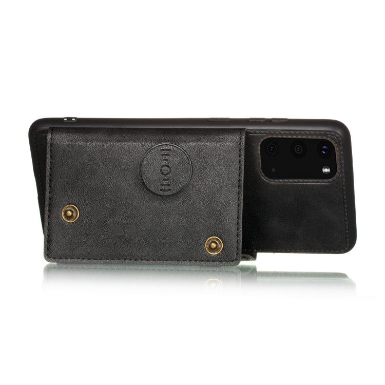 For Samsung Galaxy Note 20 Double Buckle PU + TPU Shockproof Magnetic Protective Case with Card Slot & Holder