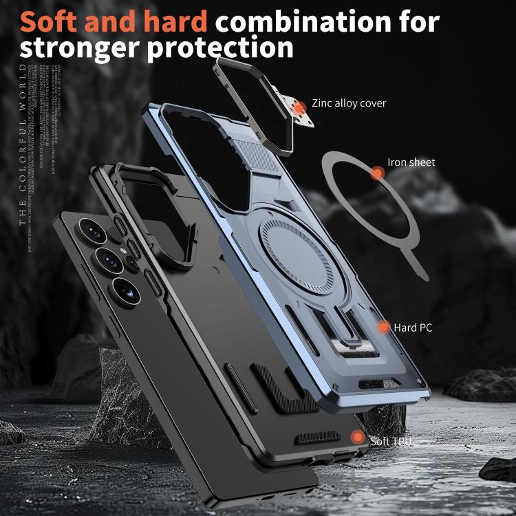 For Samsung Galaxy A05s Shield Hollow Frame Holder MagSafe Phone Case