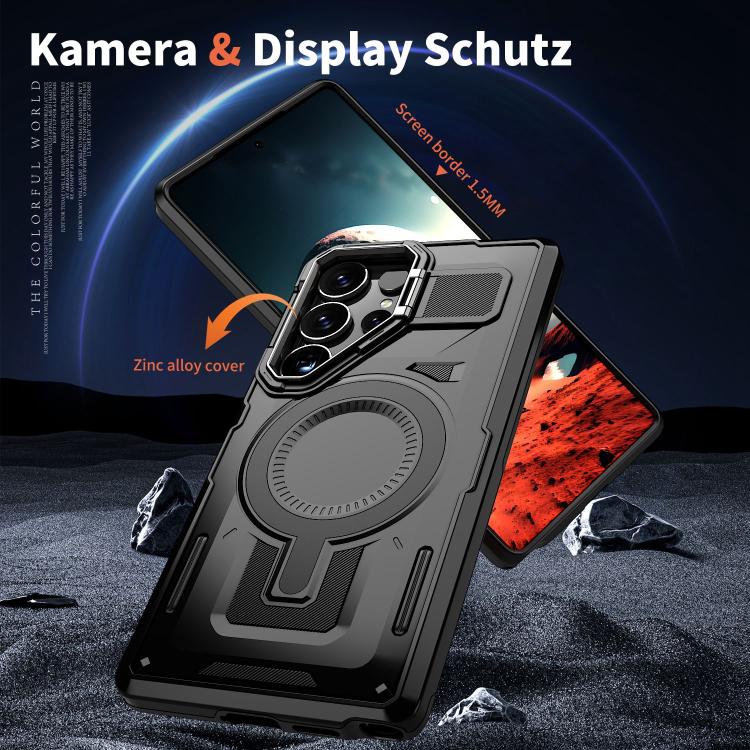 For Samsung Galaxy A25 5G Shield Hollow Frame Holder MagSafe Phone Case