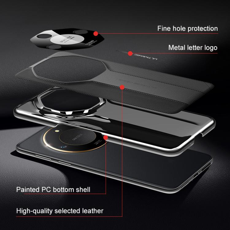 For Honor Magic6 Imitation Ultimate Design Plain Leather Phone Case