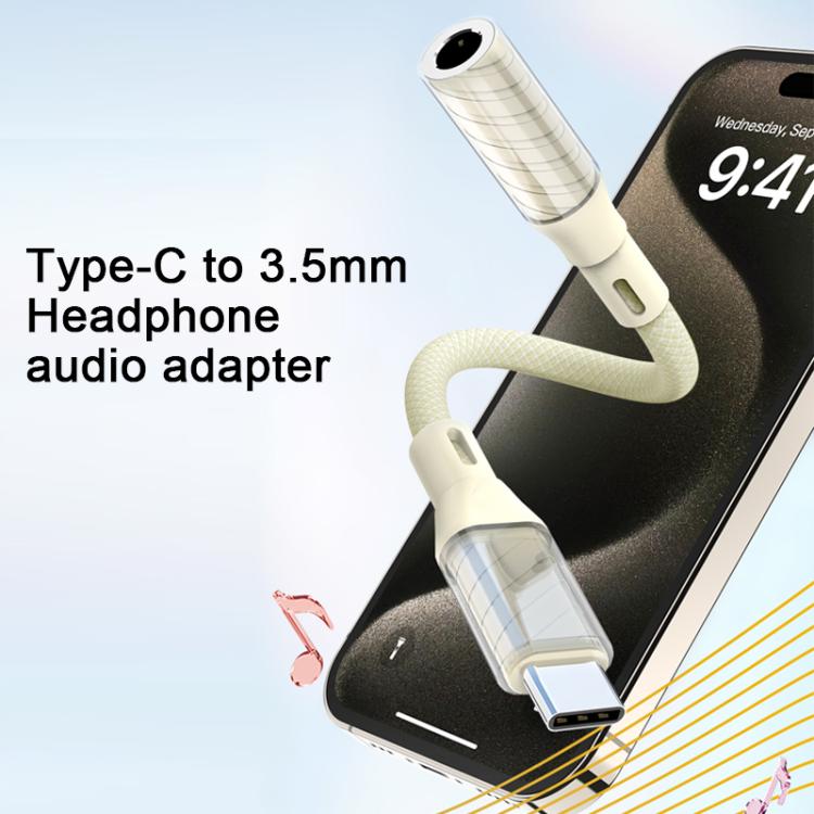 09U-JT Type-C to 3.5mm Earphone Audio Adapter - Apricot