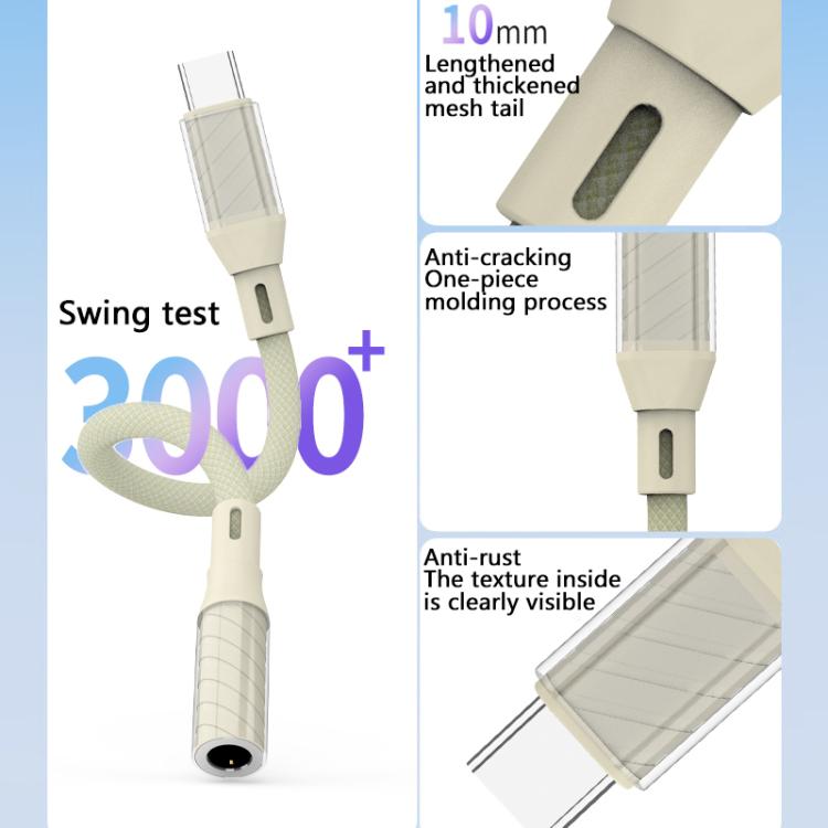 09U-JT Type-C to 3.5mm Earphone Audio Adapter - Apricot