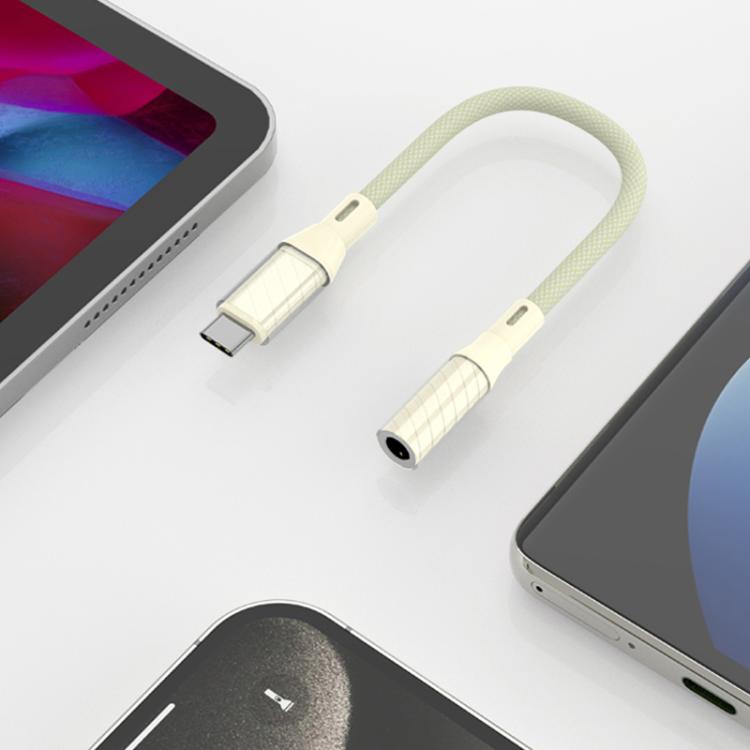 09U-JT Type-C to 3.5mm Earphone Audio Adapter - Apricot