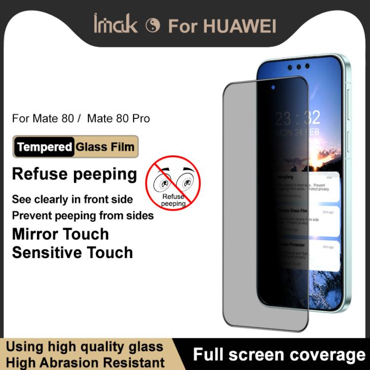For Huawei Mate 80/Mate 80 Pro imak HD Full Screen Privacy Tempered Glass Protective Film