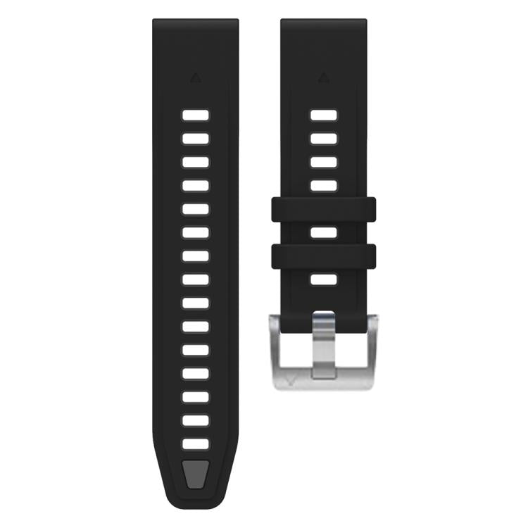 For Garmin Fenix 8 AMOLED 43mm Silver Steel Buckle Quick Release Silicone Watch Band
