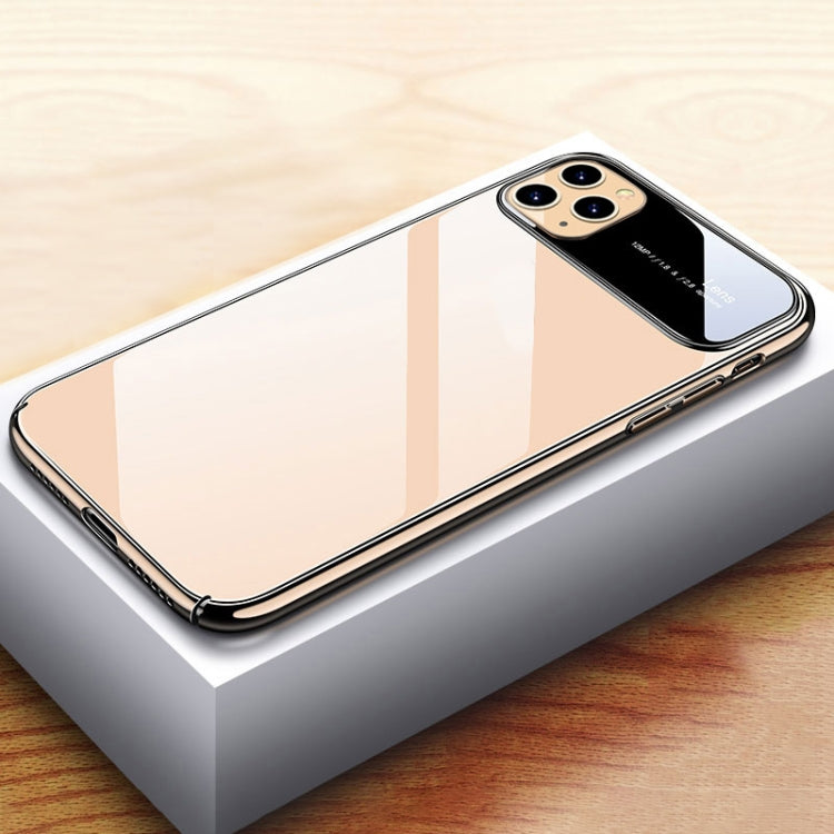 For iPhone 11 Transparent Glass Electroplating Ultra-thin Shockproof Protective Case