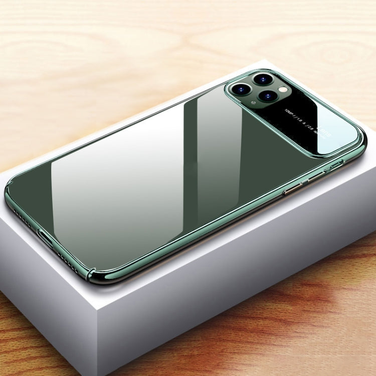 For iPhone 11 Pro Transparent Glass Electroplating Ultra-thin Shockproof Protective Case