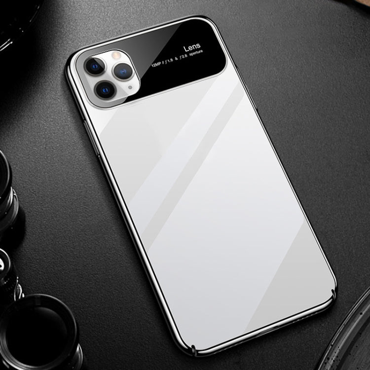 For iPhone 11 Pro Transparent Glass Electroplating Ultra-thin Shockproof Protective Case
