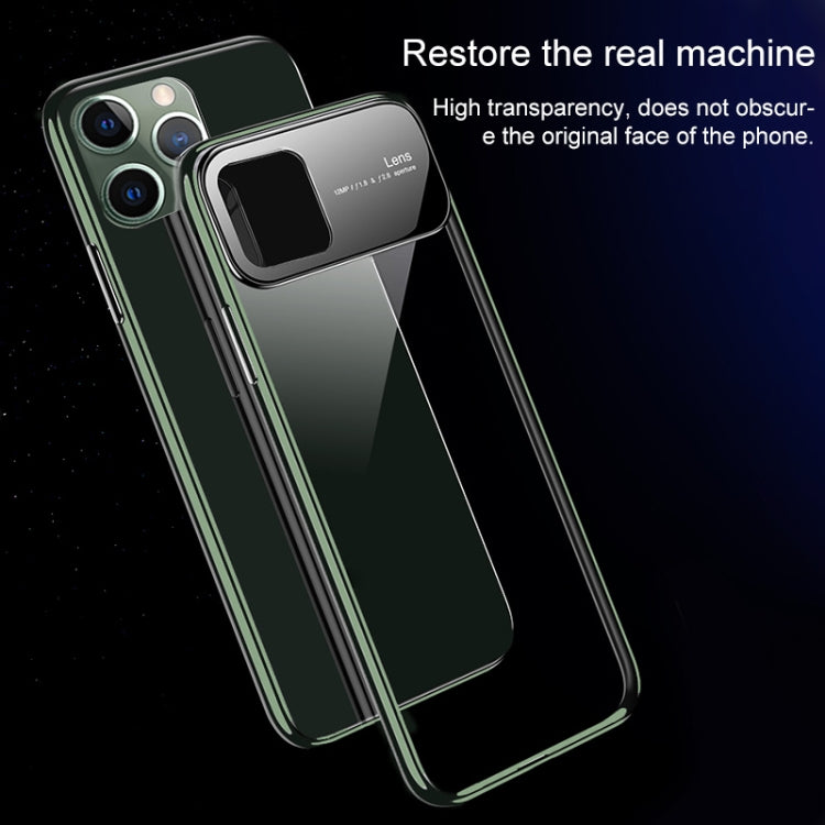 For iPhone 11 Pro Transparent Glass Electroplating Ultra-thin Shockproof Protective Case
