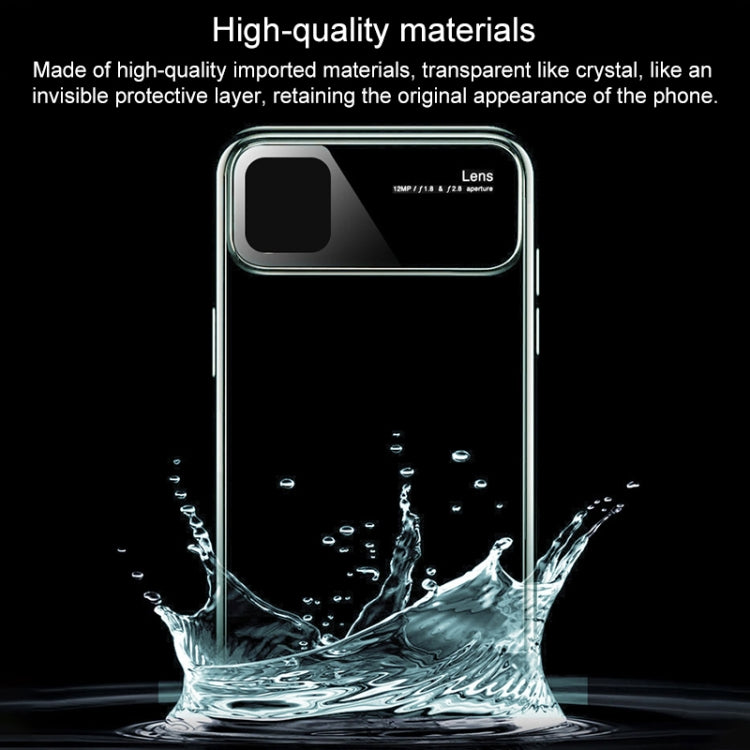 For iPhone 11 Pro Max Transparent Glass Electroplating Ultra-thin Shockproof Protective Case