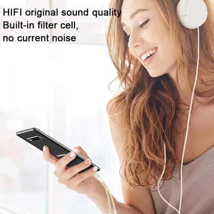 60W 2 in 1 Type-C to Dual Type-C Audio Adapter - Apricot