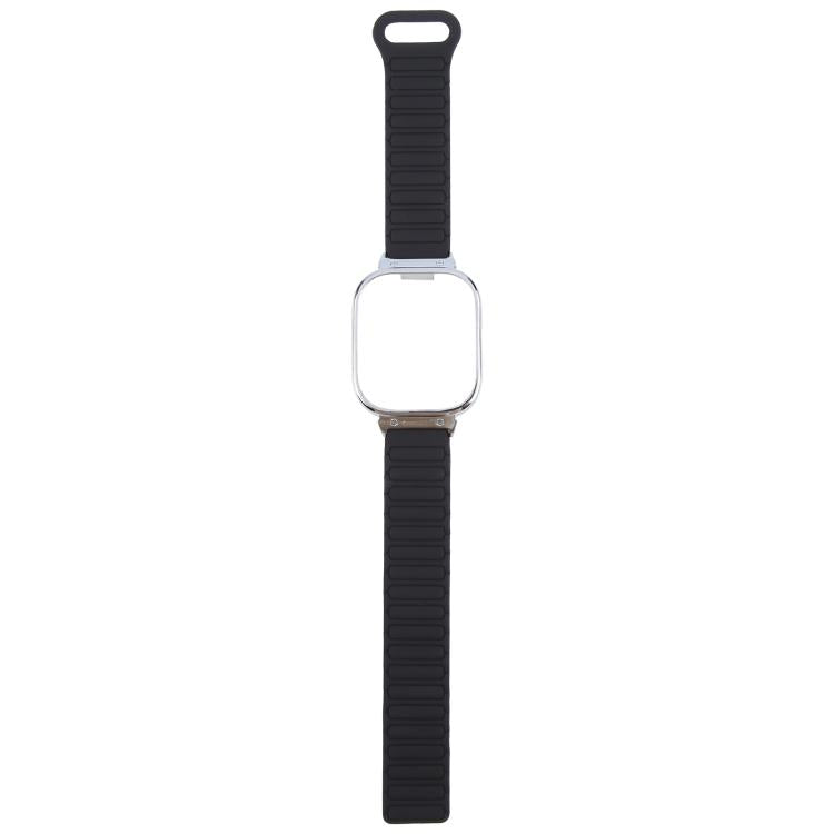 For Redmi Watch 5 / Watch 4 Metal Silver Frame Integrated I-shaped Magnetic Silicone Watch Band