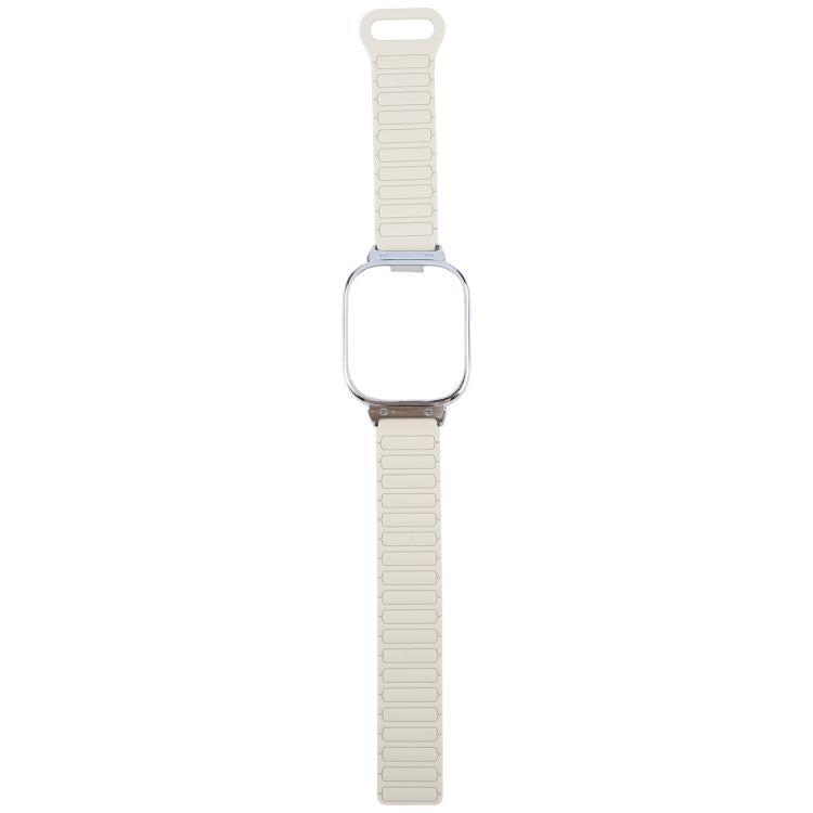 For Redmi Watch 5 / Watch 4 Metal Silver Frame Integrated I-shaped Magnetic Silicone Watch Band
