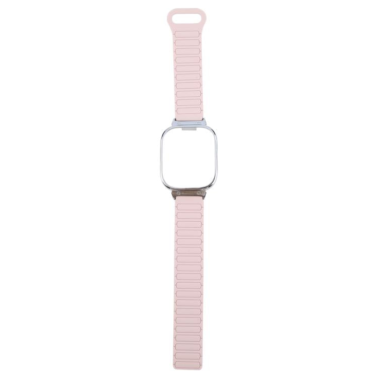 For Redmi Watch 5 / Watch 4 Metal Silver Frame Integrated I-shaped Magnetic Silicone Watch Band