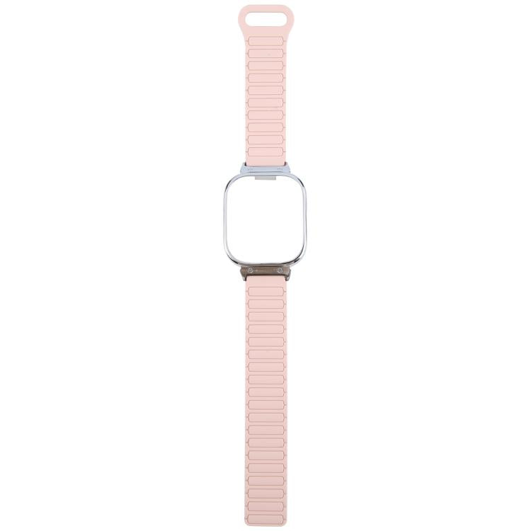 For Redmi Watch 5 / Watch 4 Metal Silver Frame Integrated I-shaped Magnetic Silicone Watch Band