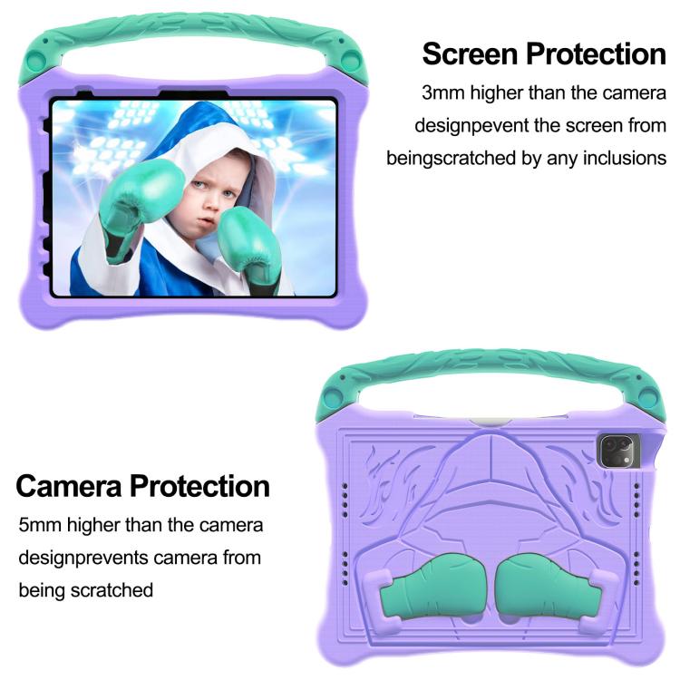 For iPad 2025 / 2022 Boxing Series Kickstand EVA Shockproof Tablet Case with Shoulder Strap