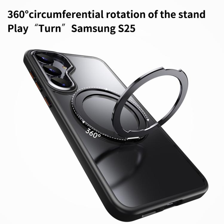 For Samsung Galaxy S25 5G Frosted 360 Degree MagSafe Magnetic Holder Phone Case